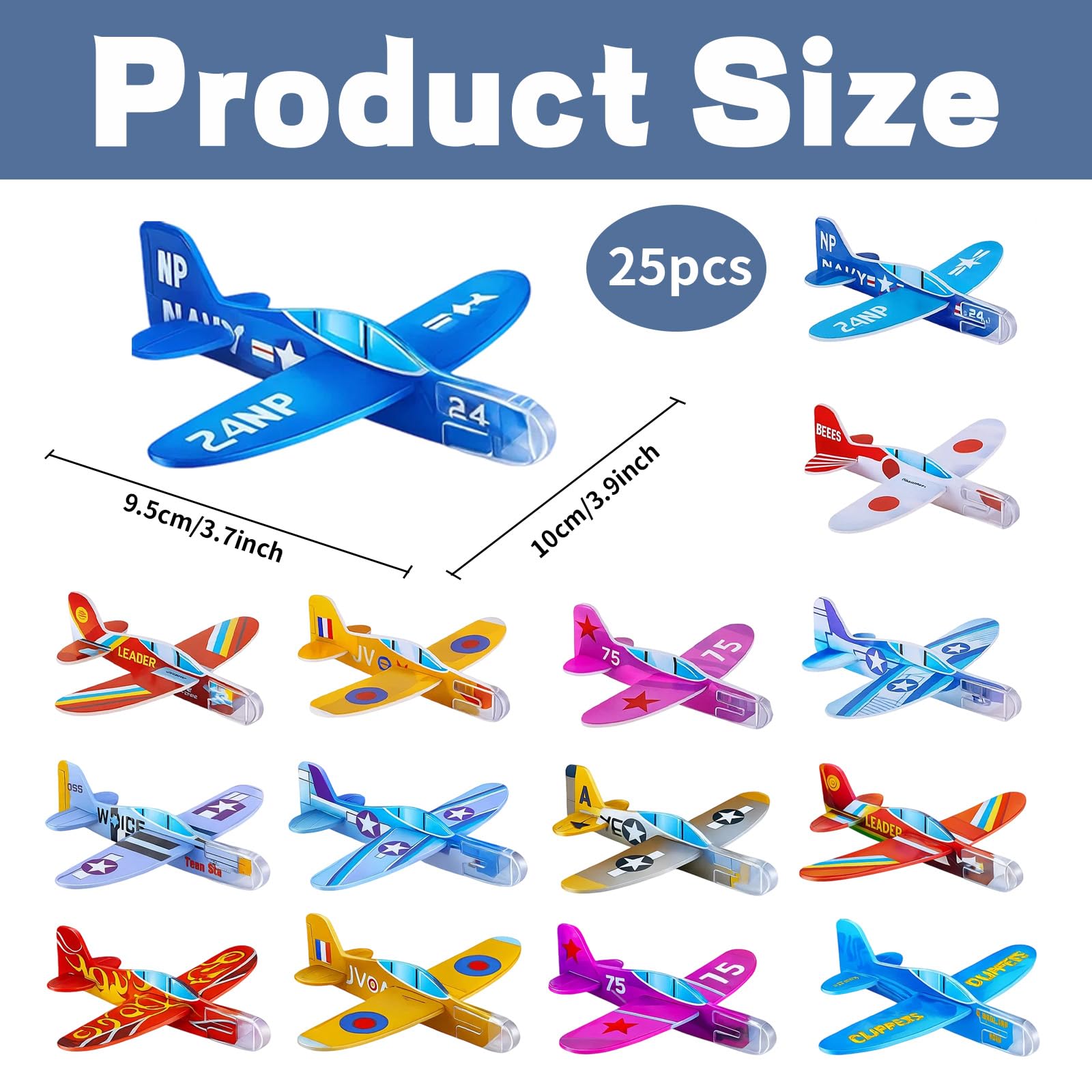 QhgPnt 25 Pcs Glider Planes for Kids Foam Airplanes for Outdoor Activities Easy to Assemble Flying Toys - Image 2