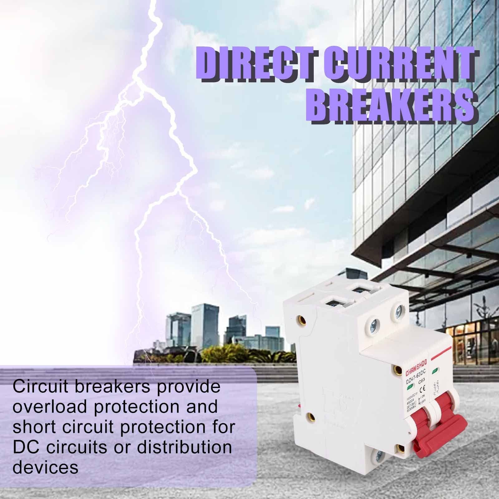 Interruttore Automatico DC 1000V 63A DZ47-63Z-2P - Protezione Circuiti Corrente Continua Per Impianti Fotovoltaici