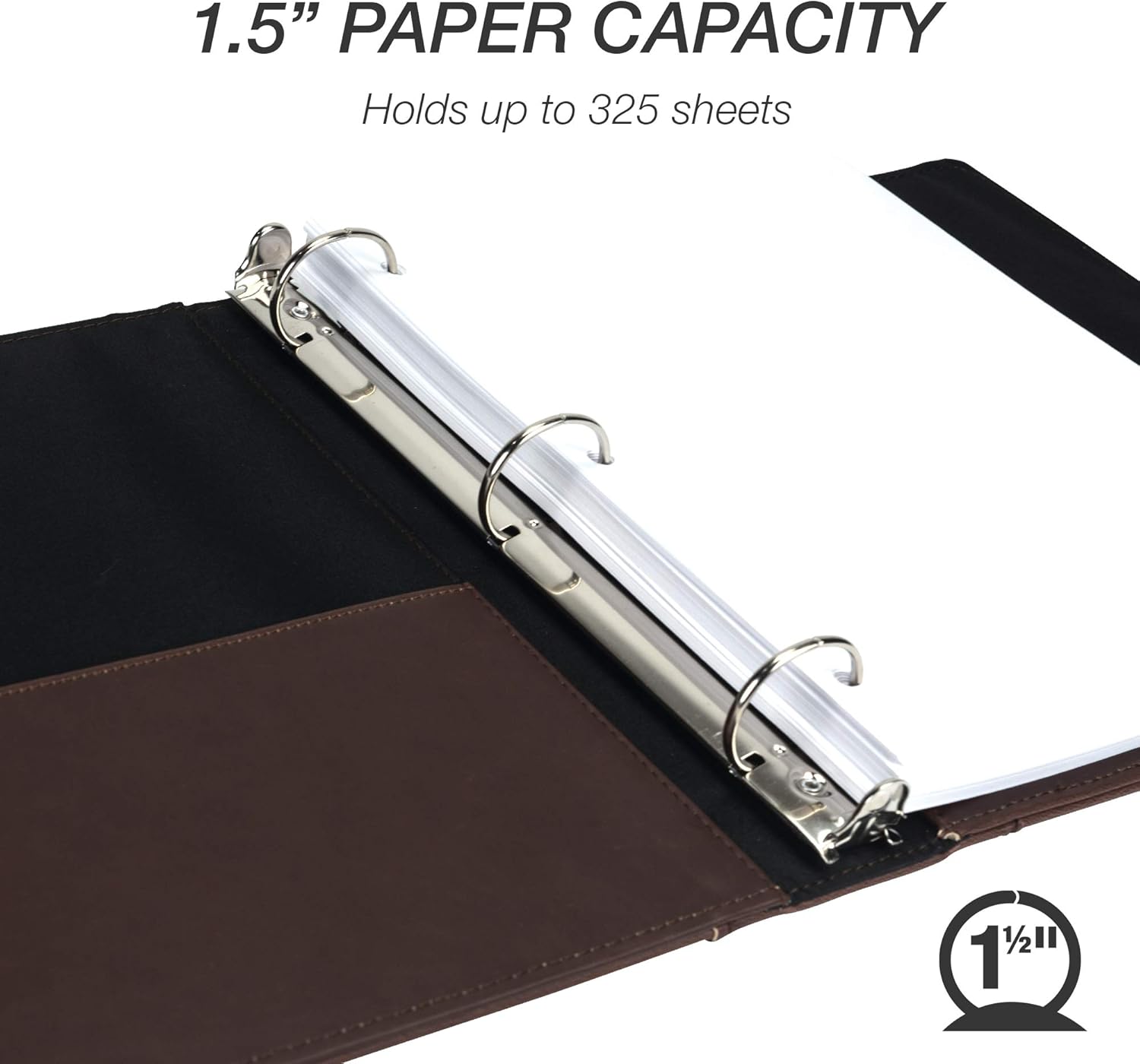 Samsill Vintage Hardback 3 Ring Binder, Professional Binder Organizer, Planner, 1 Inch Rings, Letter Size 8 1/2 x 11 Inch, No Zipper, Brown : Office Products