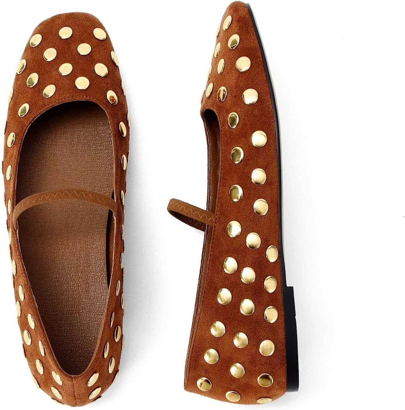 MICIFA Rhinestone Ballet Flats for Women, Crystals Ballerina Shoes Buckle Strap Mary Jane Flats Round Toe Casual Dress Shoes - Image 5