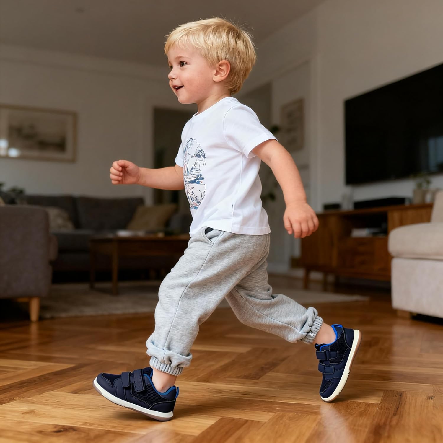 SKYWHEEL Toddler Boys Girls Tennis Shoes Kids Slip On Barefoot Shoes Wide Casual Walking Running Sneakers for Little Kids - Image 2