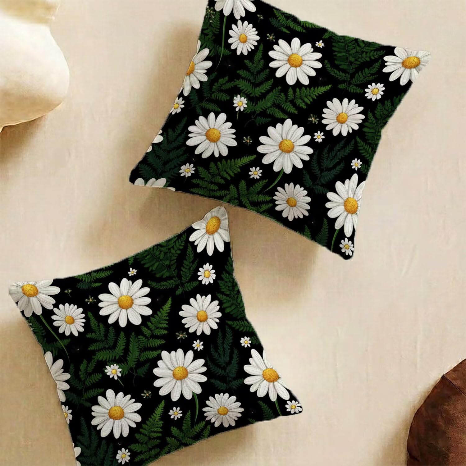 Housse de coussin 55x55 cm lavable pour protéger et rénover un canapé usé