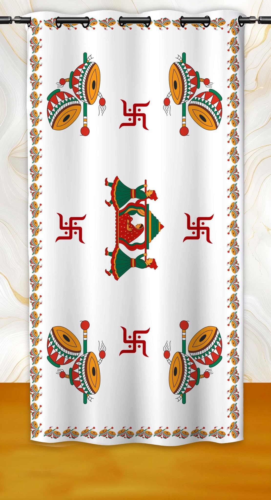 Bal Krishna Printed Door Curtain | Premium Polyester Eyelet Curtain for Pooja Room, Temple Entrance, Living Room & Home Decor | HD Digital Print (ML-435-1 Panel - 4 x 7 Feet)-image-16
