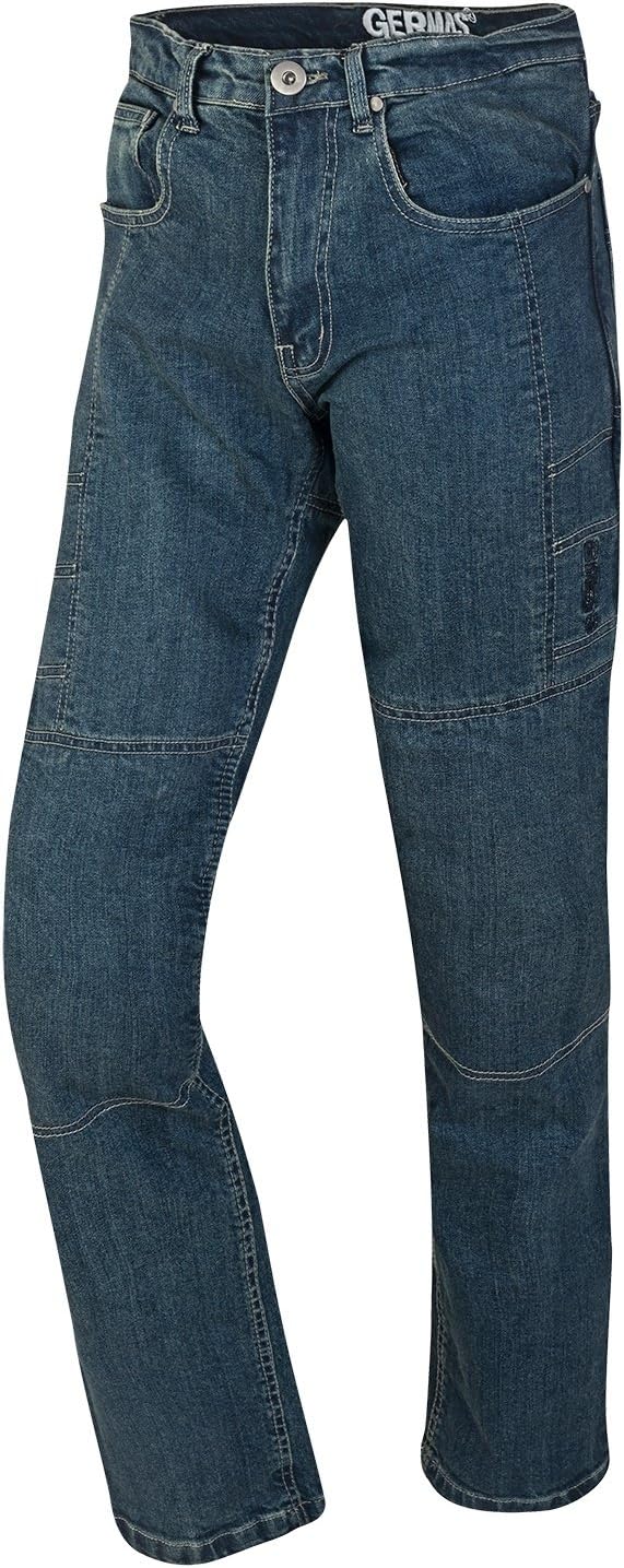 Germas Bike/Kevlar Jeans Erik with Knee Protectors, Black Denim, Size 40/34