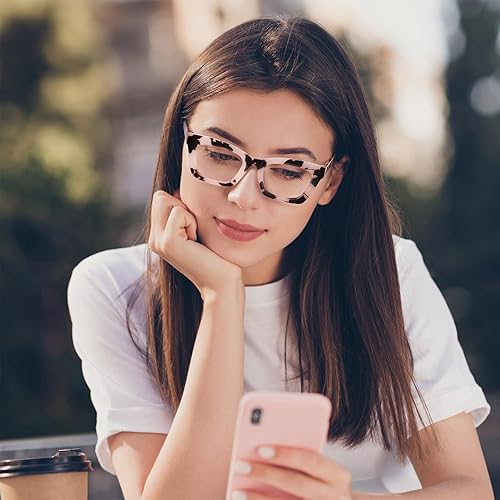 Miniatura 3 de ZEHEXA Gafas de lectura para mujer, lentes de bloqueo de luz azul, filtro UV cuadrado, lentes de lectura para hombres y mujeres, paquete de 5