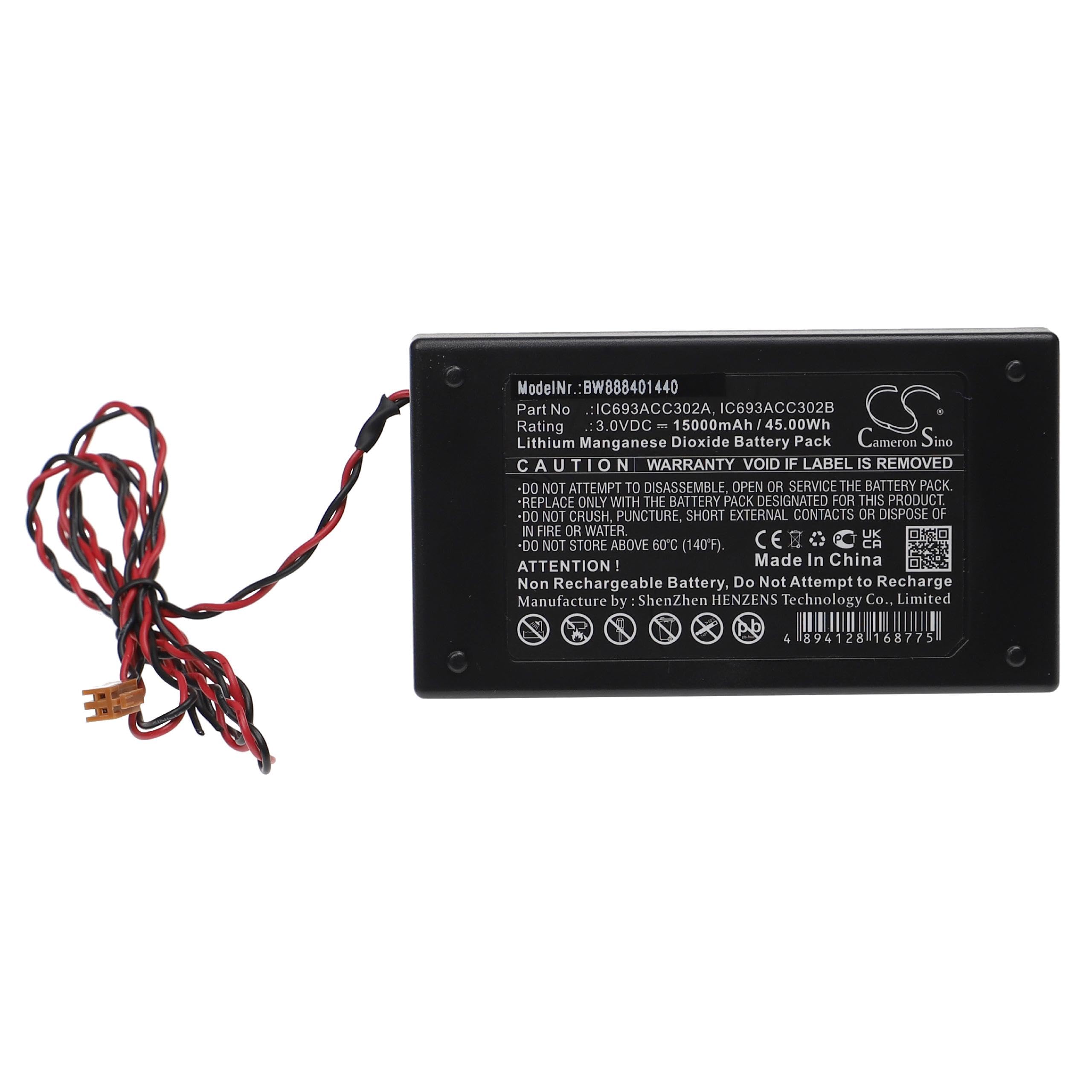 vhbw Batería no Recargable Compatible con GE Fanuc IC693ACC302A, IC693ACC302B Controlador de periférico (15000 mAh, 3 V, Li-MnO2)