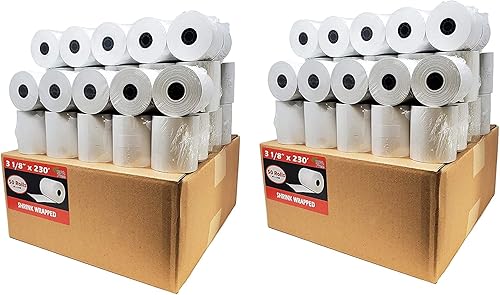 BuyRegisterRolls (100 rollos - 2 cajas) 3 18 x 230 (grosor del papel de 1.87 ozm) sin BPA, papel de impresora térmica de recibos de grado A de alta