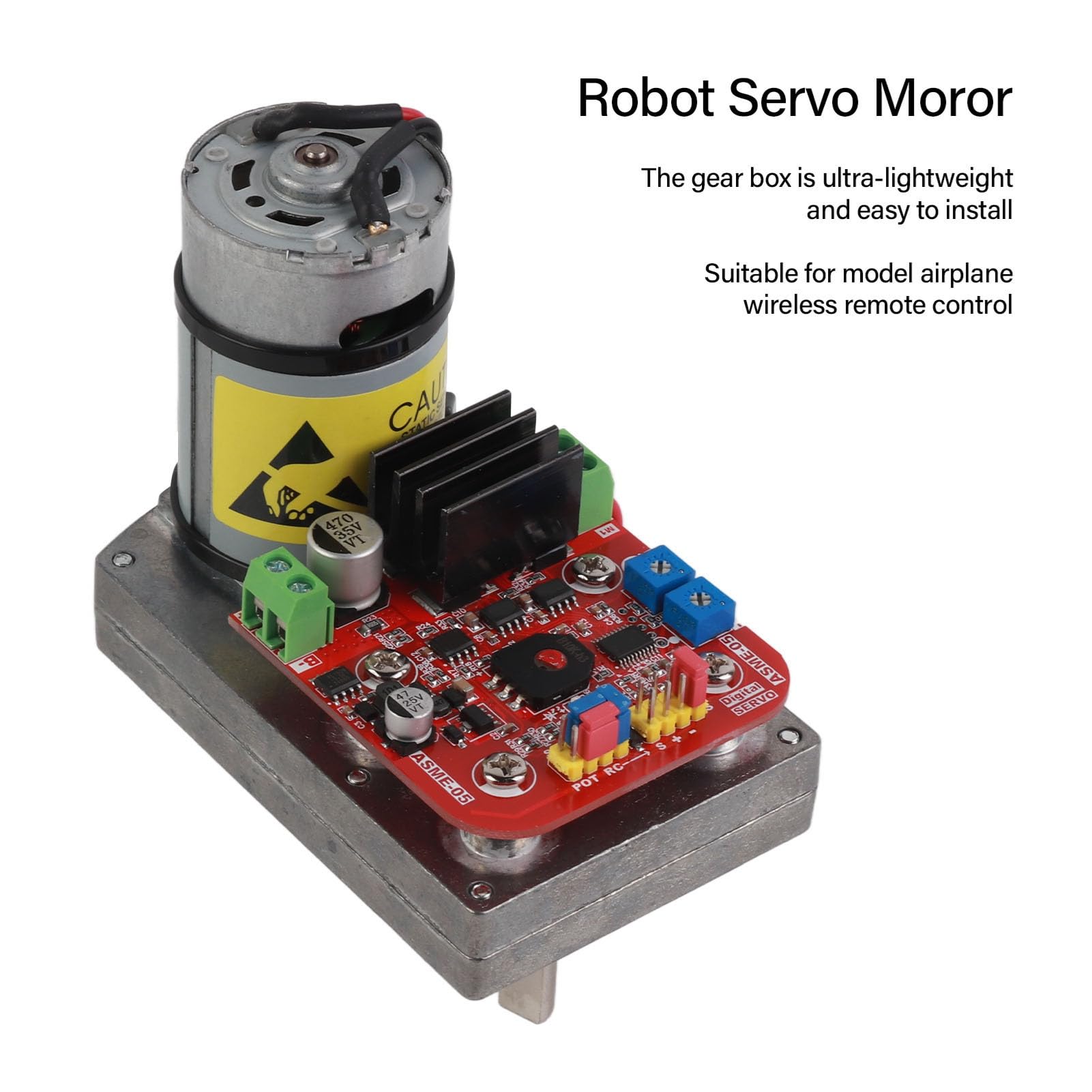 VBESTLIFE Serwomotor Robota o Wysokim Skręcie, Cyfrowy Serwosilnik Przekładnia ze Stopu Aluminium z Momentem Obrotowym 380 Kg.cm dla Ramienia Robota, Serwo Dużej Mocy