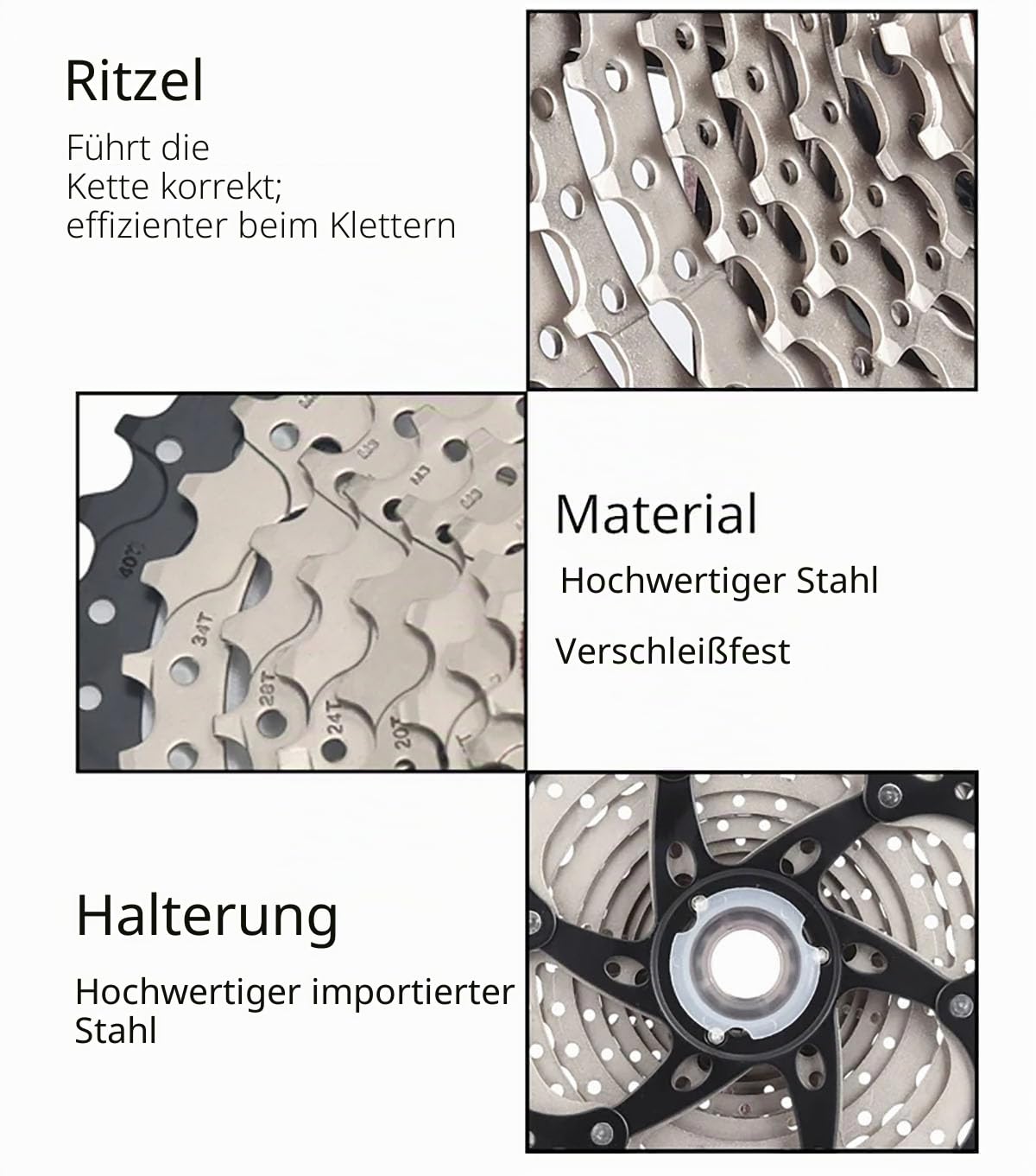 9-Gang-Kassette 11-30T/32T/34T/36T/40T/42T/46T/50T/Mountainbike/Rennrad-Kassette, 9-Gang-Fahrrad-Kassette, kompatibel mit Shimano Ultegra XT Sunrace Sram