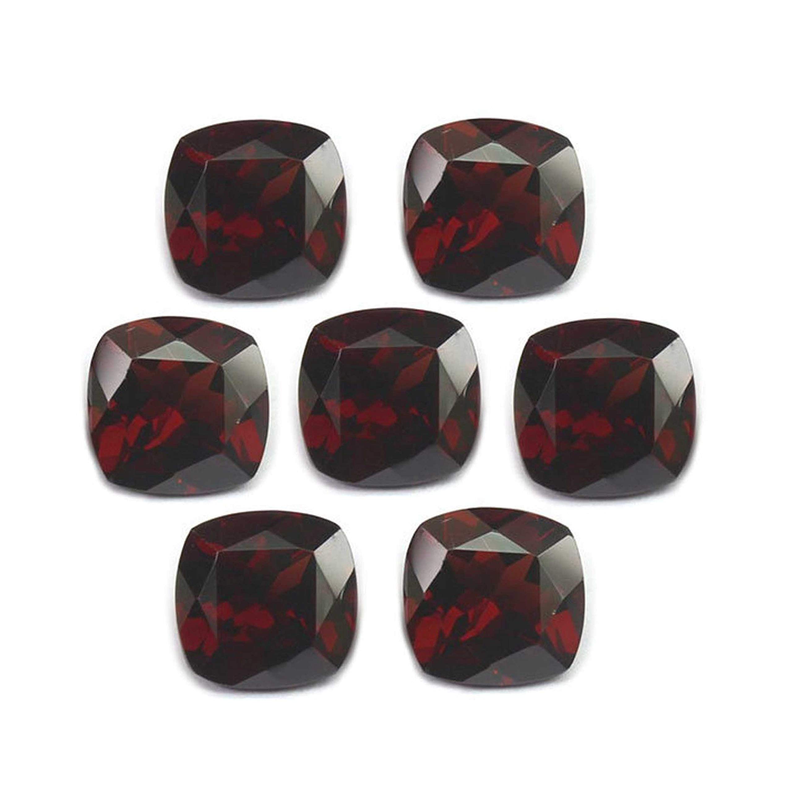 Grenat 6mm coussin facetté, lot de 5 pierres précieuses pour créer un cadeau unique