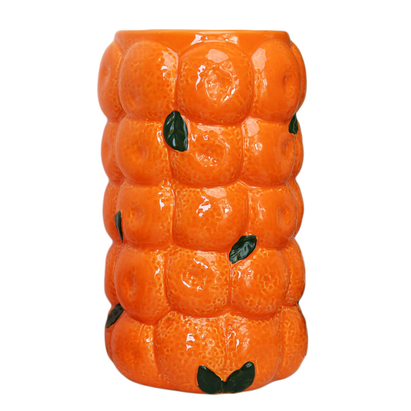 Darthome Orange Large Vase 27Cm Ceramic Fruit Textured Tall Summer Flower Table Centrepiece