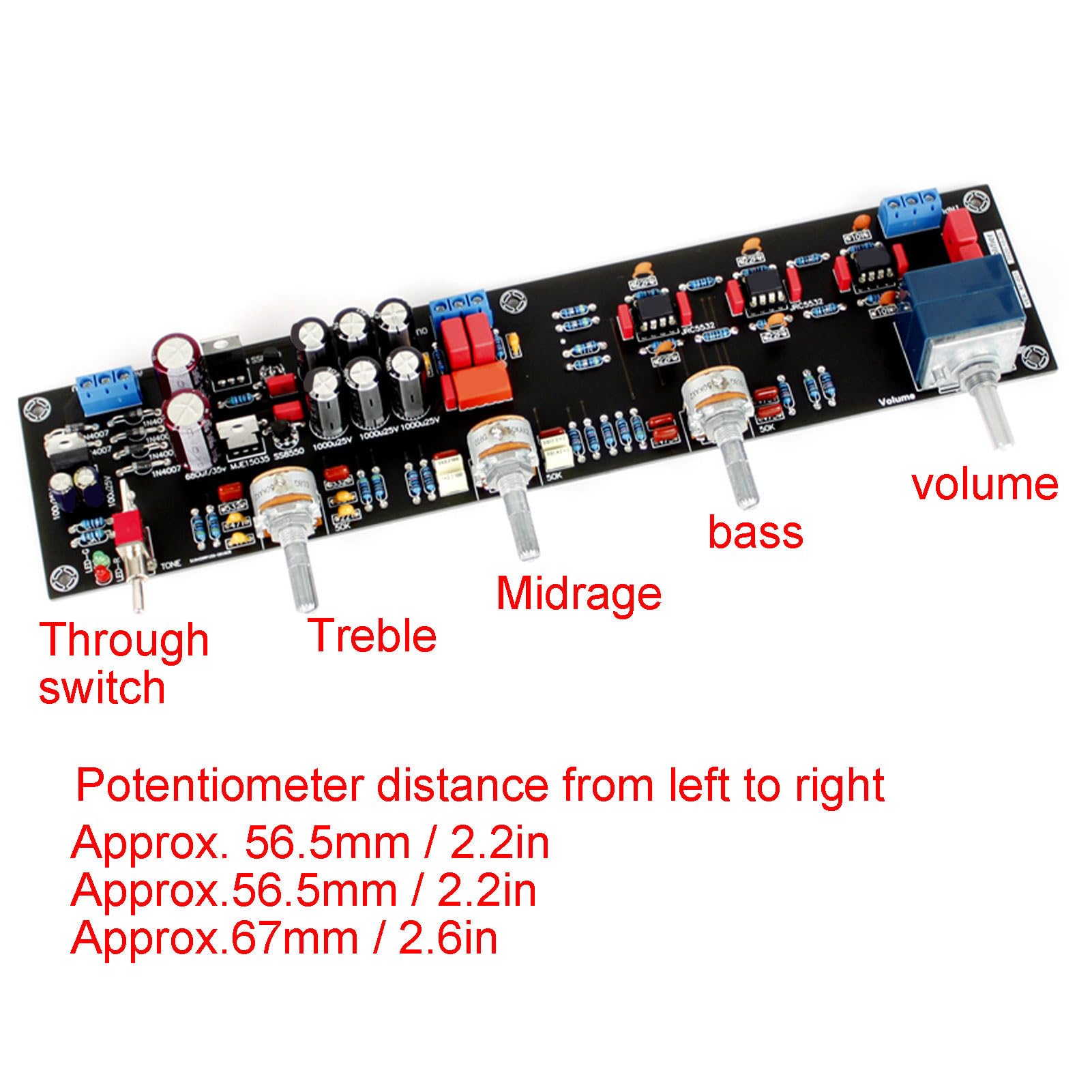 Tablica Dźwiękowa PCB Płyta Sterowania Dźwiękiem AC 12 V 18 V Czarny moduł Przedwzmacniacza z Kondensatorami i WIMA Dwustronna Płytka PCB 1,6 Mm i Dołączony Potencjometr dla Użytkowników Audio