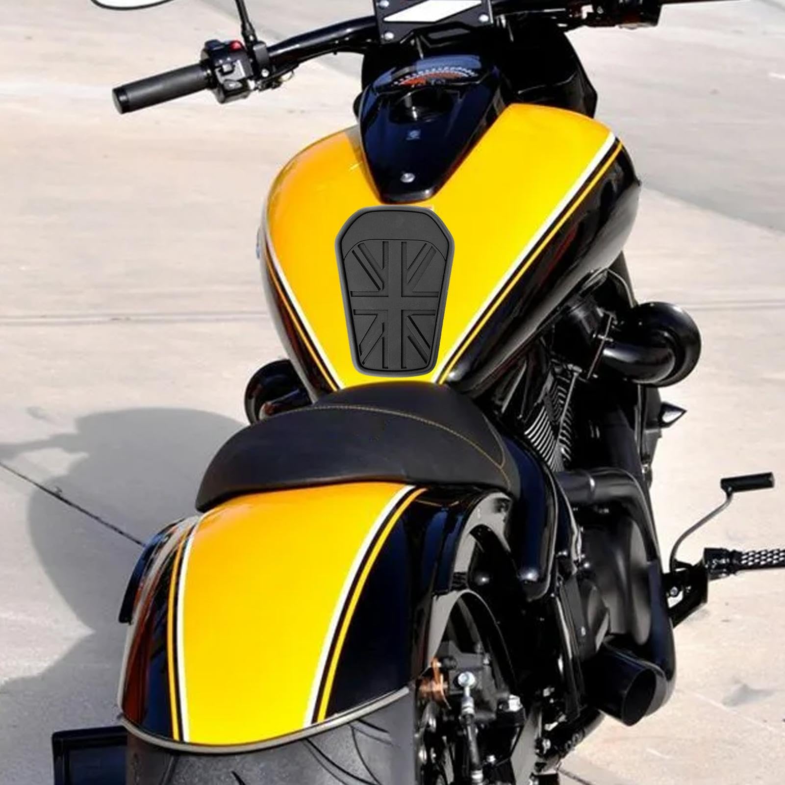 Protezioni Antiscivolo Per Serbatoio Moto - Adesivi In Gomma Con Motivo A Spina Di Pesce, Nero, Universali