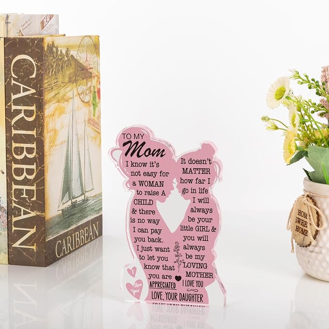 Mom Gifts from Daughter Christmas Gift for Mom, Mom Birthday Ideas Gift Cool Mother's Day Gifts from Daughter Best Mom Ever Gifts New Mom Single Mom Christmas 2024 Acrylic Plaque Sign 5x3in miniatura 8