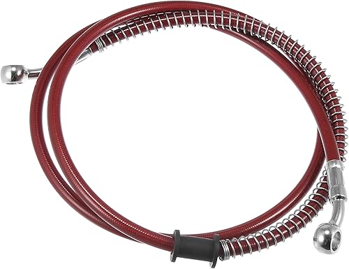 Motoforti 51.18 pulgadas de longitud 0.394 in ID motocicleta línea de freno hidráulico tubo de manguera de aceite de acero inoxidable trenzado cable