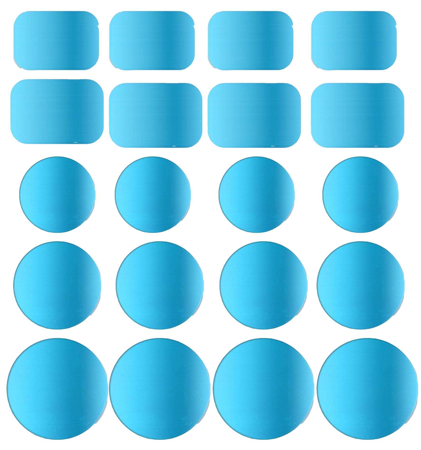 Dranup Under Cabinet Lights Magnetic stickys Parts 20Sets Replacement Magnetic Strips with Adhesive Backing for Under Cabinet Lighting Universal Blue Iron Sheet for Cabinet Lighting