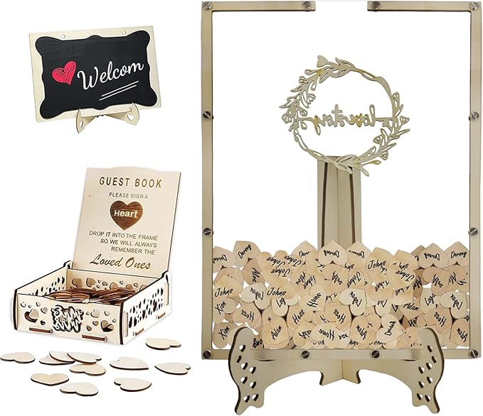 Wedding Guest Book Alternative, Heart Shape Box Rustic Wedding Book