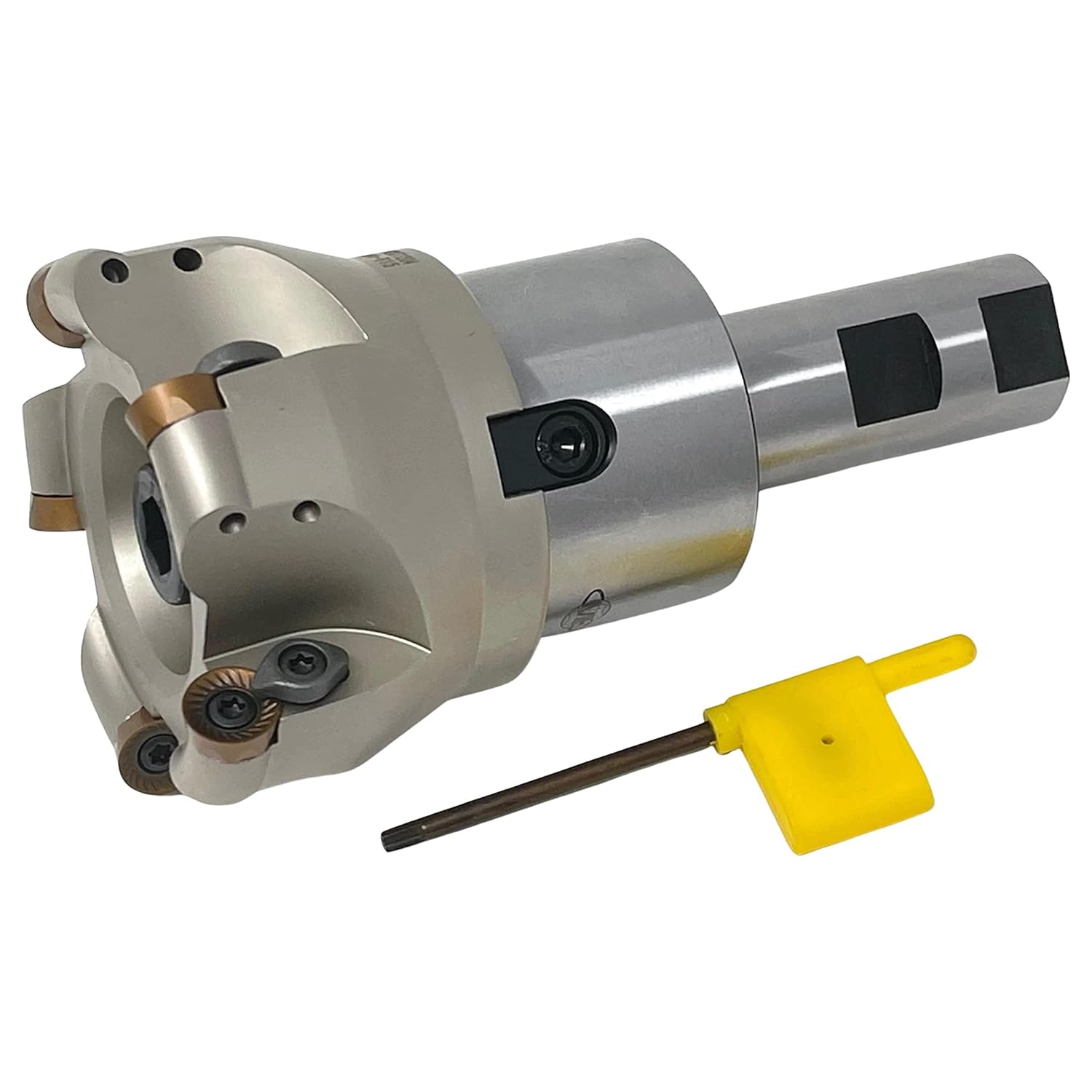 CME 3" 90° Indexable Face Mill w/ 1" Weldon Shank Arbor, RCKT1204 Inserts Included, 5 Flutes