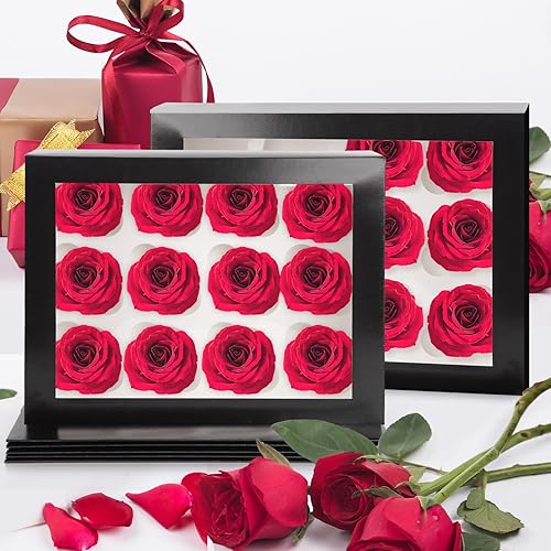 Miniatura 2 de VGOODALL 6 recipientes para cupcakes con ventana, soporte negro para cupcakes con inserto de caja de pastelería, 12 unidades con capacidad para 72