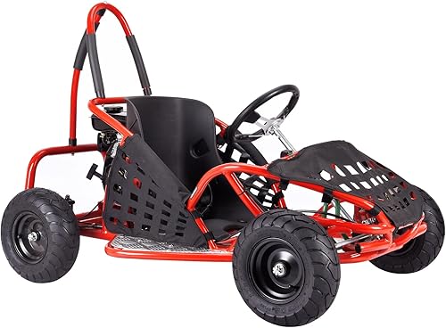 Go Kart de gas de 4 tiempos de 79 cc, 2.5 HP Off Road GoKart aprobado por la EPA con marco tubular de acero, cinturón de seguridad, neumáticos todo