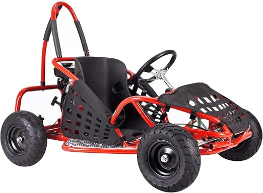 79cc 4-Stroke Gas Go Kart, 2.5HP Off Road GoKart EPA Approved with Steel Tubular Frame, Seat Belt, 13 inch All-Terrain Tires for Kids and Teens (Red)