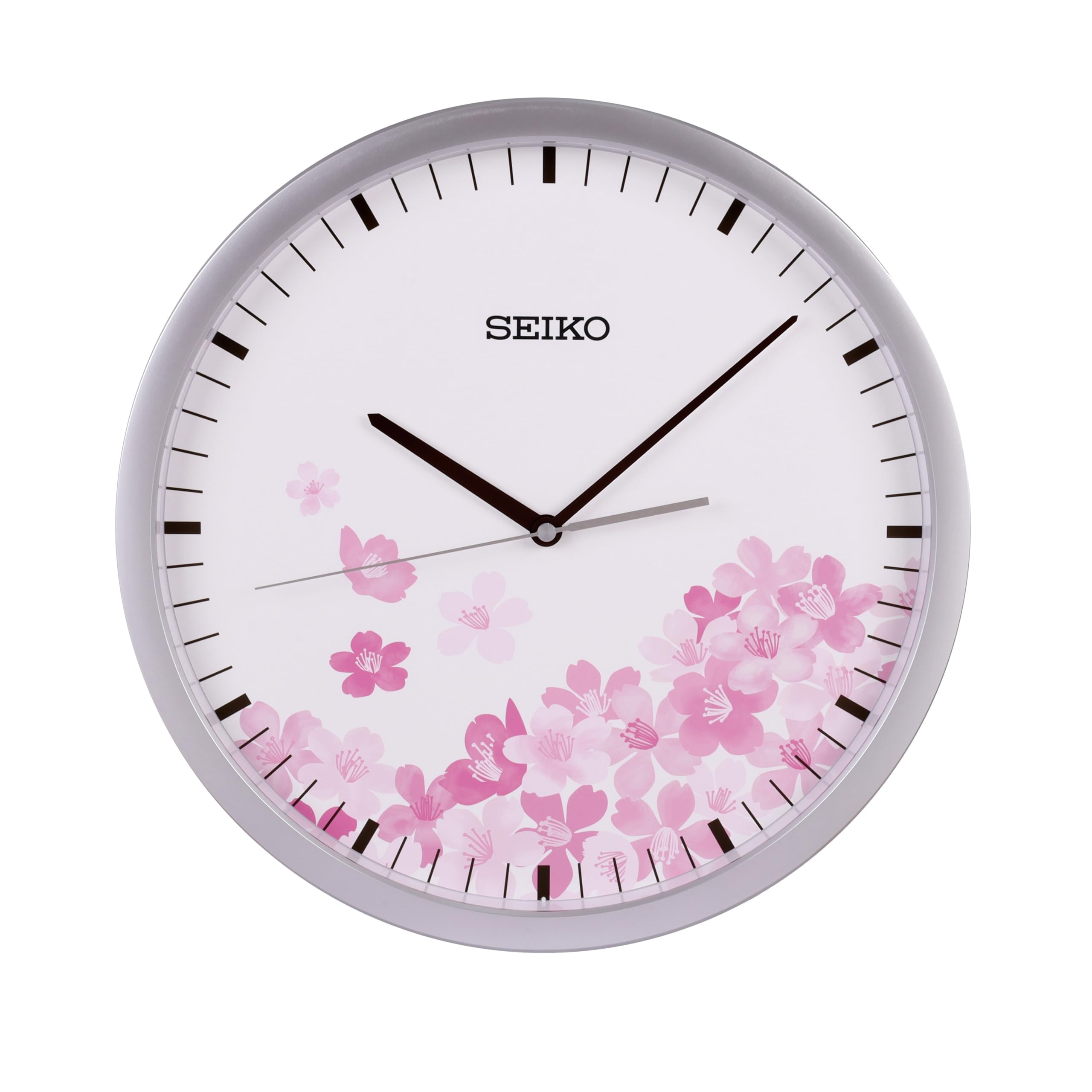 Amazon.com: SEIKO PIA020SRH Round Non Ticking Wall Clock, Cherry