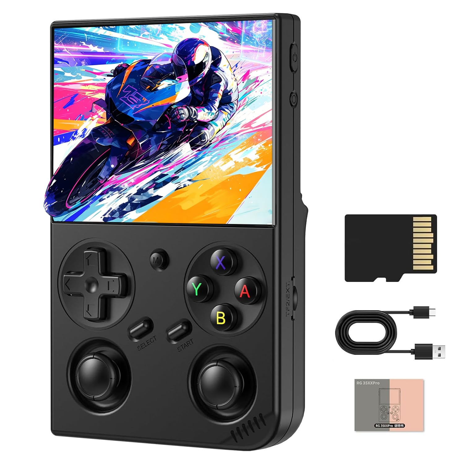 Console de Jeux Portable XiFanHo RG35XX Pro, système Linux, Carte TF intégrée de 64 Go, écran IPS de 3,5 Pouces, Batterie de 3 200 mAh, Sortie HDMI vers téléviseur, Consoles de Jeux rétro (Noir)