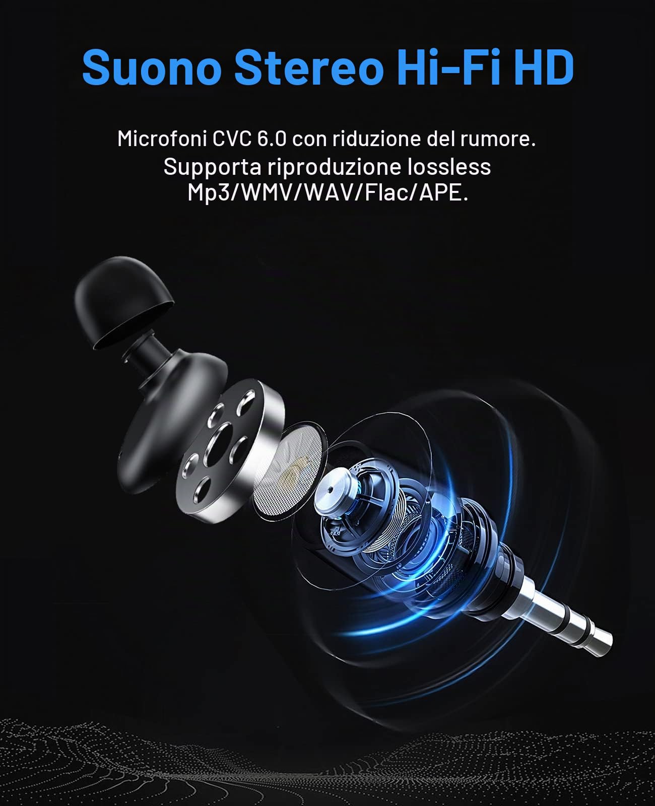 CYBORIS Auricolari Bluetooth 16 GB di Memoria Incorporata Lettore MP3 Cuffie Bluetooth in Nuoto Esecuzione Cuffie Qualità Audio Hi-Fi Stereo Wireless Sportive Impermeabili IPX7 (nero)