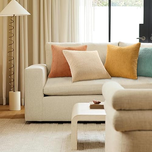 Miniatura 7 de Topfinel - Juego 4 fundas decorativas de cojín, terciopelo suave, diseño moderno doble cara, mezcla y combina para decoración bohemia, sin rellenos