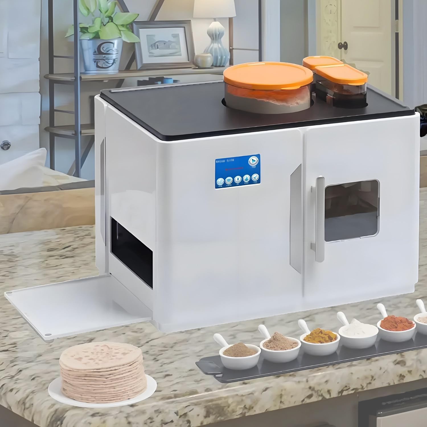 1800w Commercial Bread Making Machine,Electric Chapati Maker Machine,Fully Automatic Roti Maker,with Intelligent Touch Screen,for Chapati,Corncake,Flour Tortilla