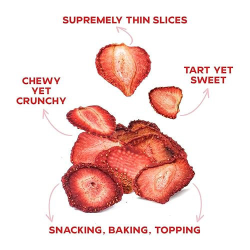Miniatura 4 de Drybox Chips de fresa, paquete de 3 fresas secas en rodajas, finas, masticables pero crujientes, sin azúcar añadido, sin azúcar, sin OMG, sin