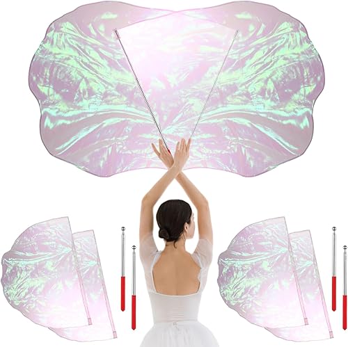 Juego de 4 Banderas de Adoración para Danza de 29.5 x 39.3 Pulgadas, Banderas de Alabanza para Iglesia con 4 Varillas Escalables para Niñas y