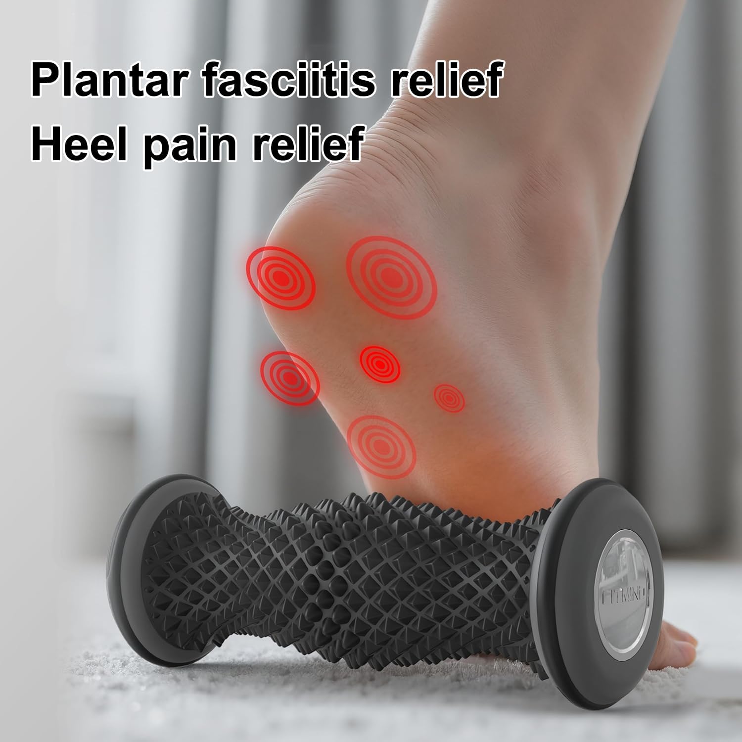 Foot Roller Massager for Plantar Fasciitis Relief, Portable Silent Deep Tissue Massager Tool for Arch and Heel Pain-Black - Image 2
