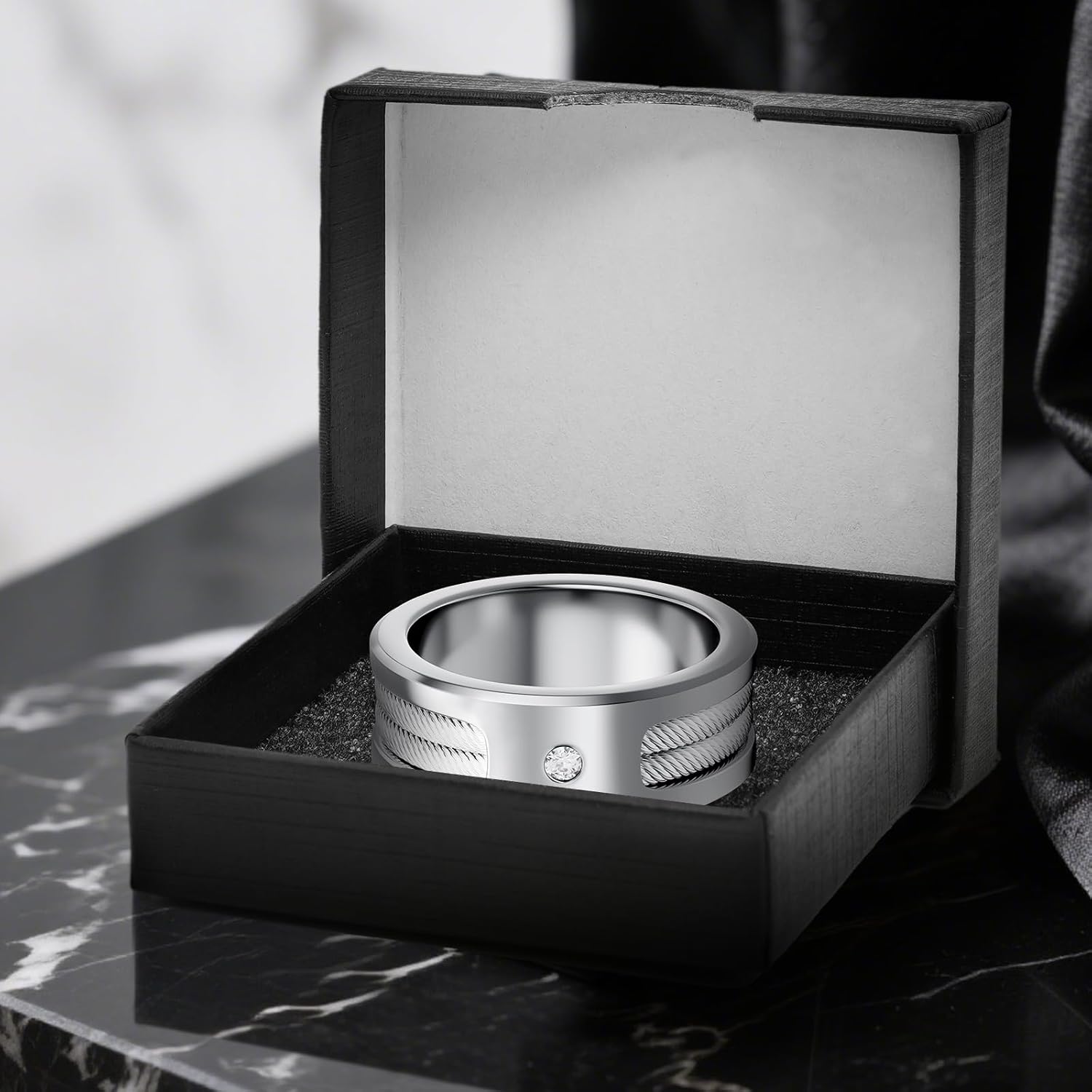 PCY Stainless Steel Rings,Men's Wedding Band Gold Rings For Men.High Polishing&Low Allergy Stianless Steel Gold Rings Size 6-12 - Image 4