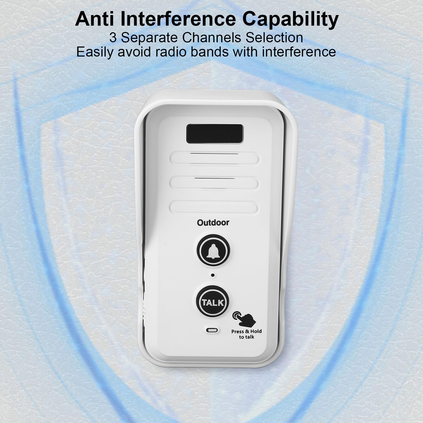 Sonnette d'interphone sans Fil, téléavertisseur Vocal Longue portée 1500M, Blanc