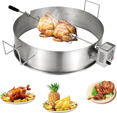 VEVOR Kit universal de anillos para asador Weber de 22 pulgadas, capacidad de 26 libras, accesorios de acero inoxidable, anillo asador para barbacoa