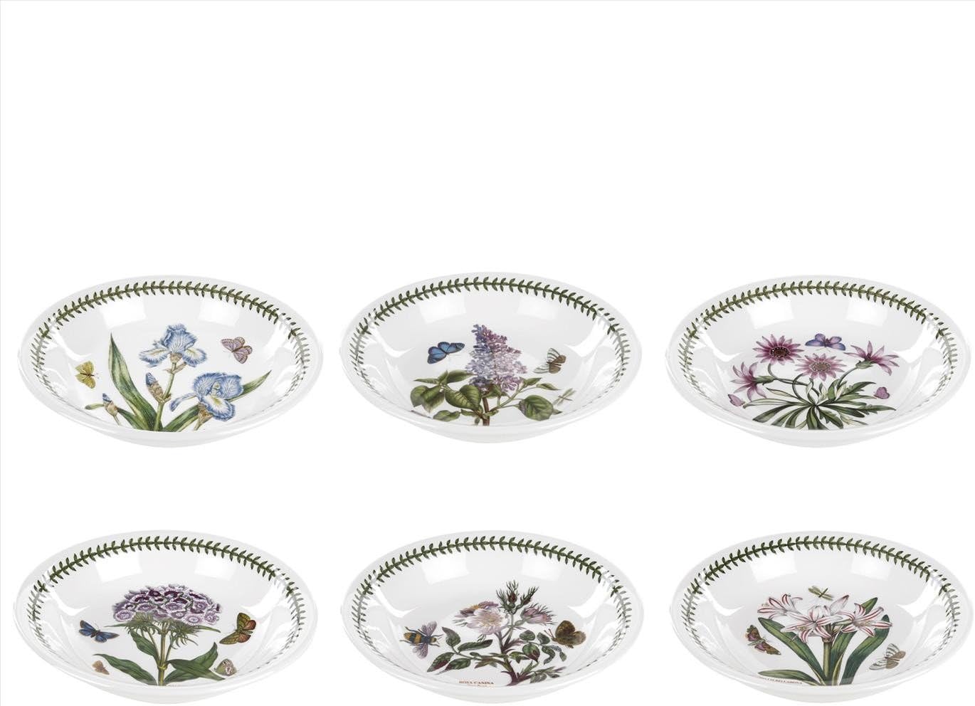 Portmeirion Botanic Garden Pasta Bowls, Set of 6 Assorted Motifs