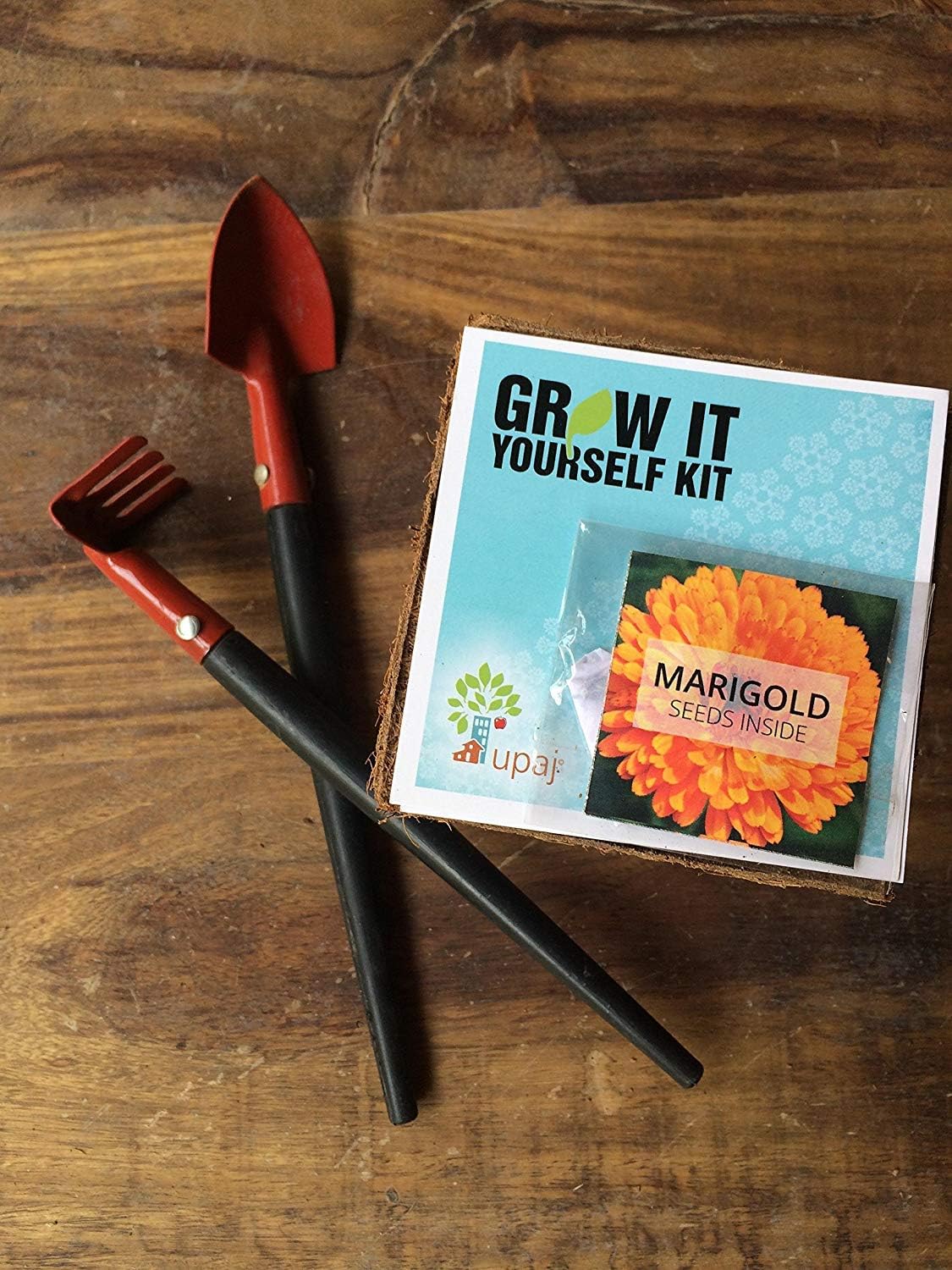 Upaj Grow It Yourself Small Marigold Flower Seed with Biodegradable pot for Balcony Gardening (Pack Of 1)