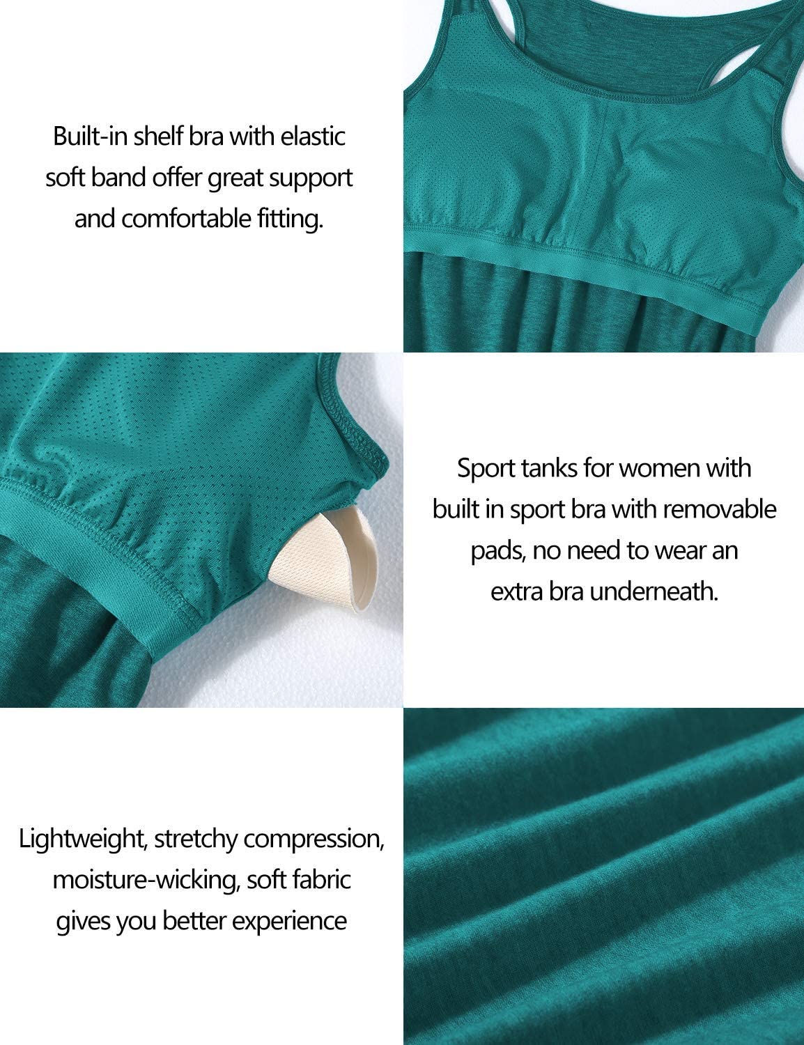 Cestyle Camiseta sin mangas para mujer con brasier integrado, espalda cruzada, yoga, entrenamiento, deportes, ropa deportiva