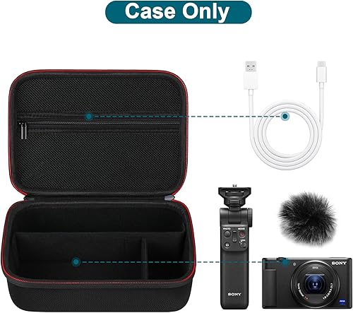 Miniatura 2 de Canboc Funda de transporte para cámara Sony ZV-1F ZV-1 ZV-1 II Vlog - Kit de accesorios para cámara digital y vlogger trípode con correa, bolsa de