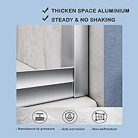 Vista 58 de SUNNY SHOWER B020, puertas de regadera deslizantes sin marco (56 - 60 x 72 pulgadas), cristal de 1/4 pulgada, acabado cromo