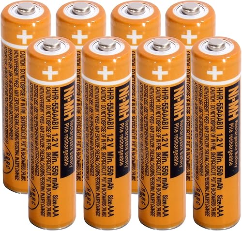 NI-MH - Batería recargable AAA de 12 V 550 mAh paquete de 8 pilas AAA hhr-55aaabu para teléfonos inalámbricos Panasonic controles remotos electrónica