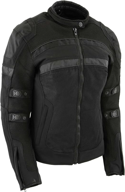 campera de motociclista cruzada clásica textil para mujer: uso durante todo el año