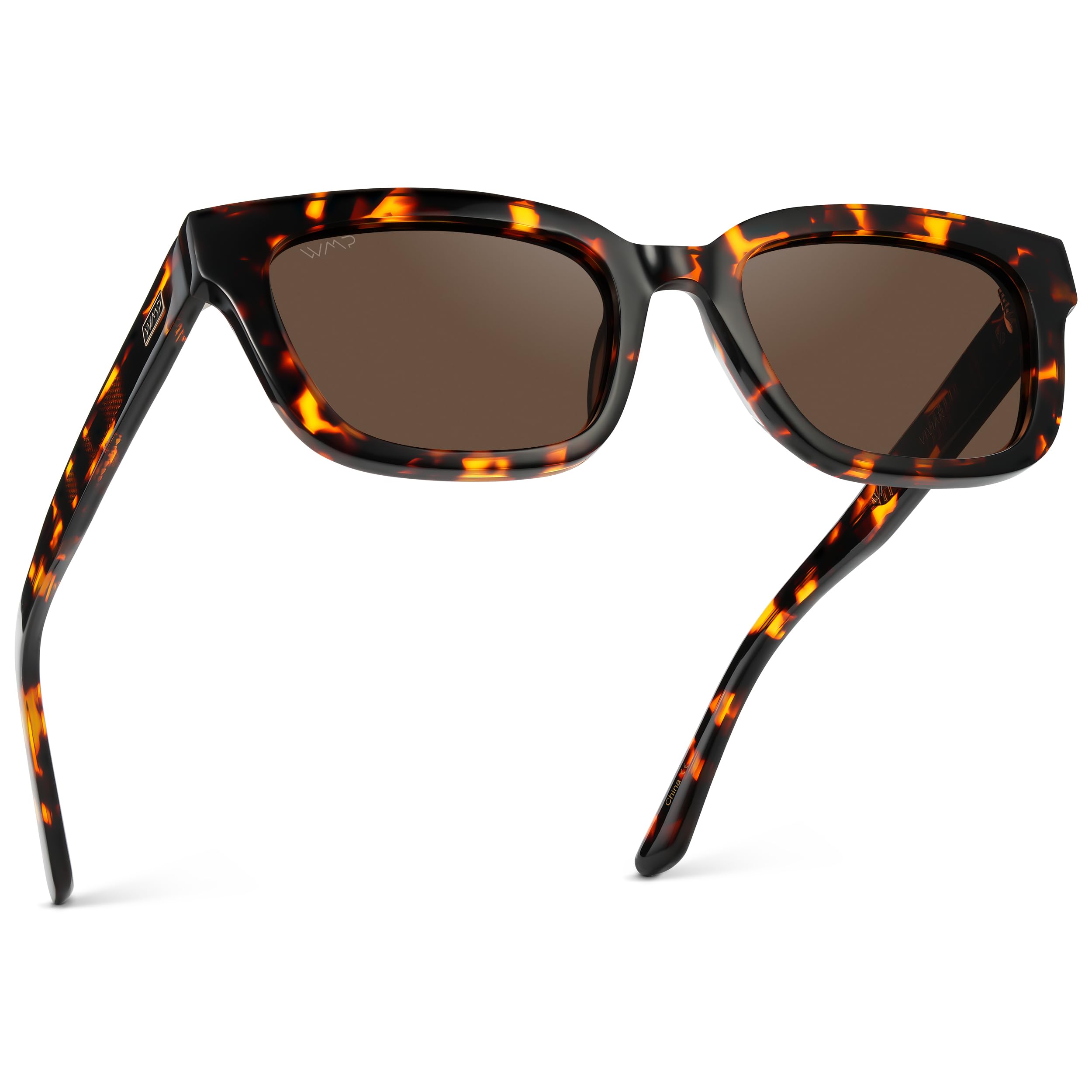 WearMe Pro - Women's Polarized Rectangular Sunglasses, Narrow Acetate Frame, Durable 5-Barrel Hinges, Hand-Polished Finish