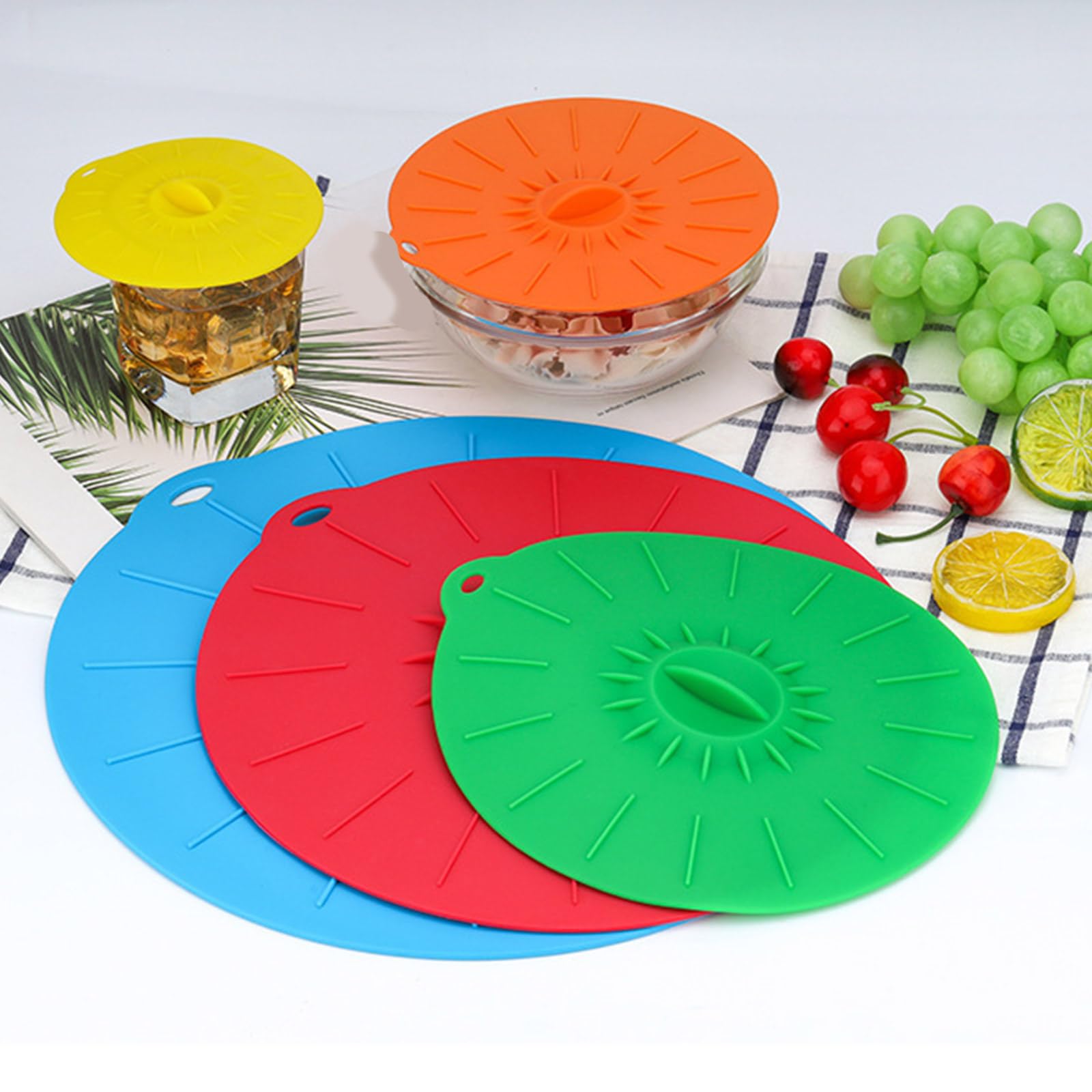 10 fundas de silicona para cuencos, sellado a prueba de fugas para sobras, microondas, congelador, fácil de limpiar, tapas de silicona resistentes para conservación de alimentos