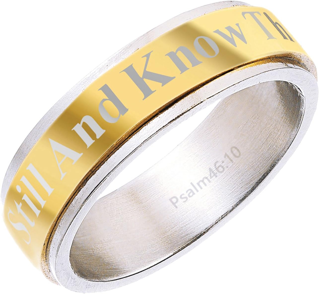 Fervent Christian Ring Be Still and Know That I am God Cross - Unisex for Men/Boys or Women/Girls