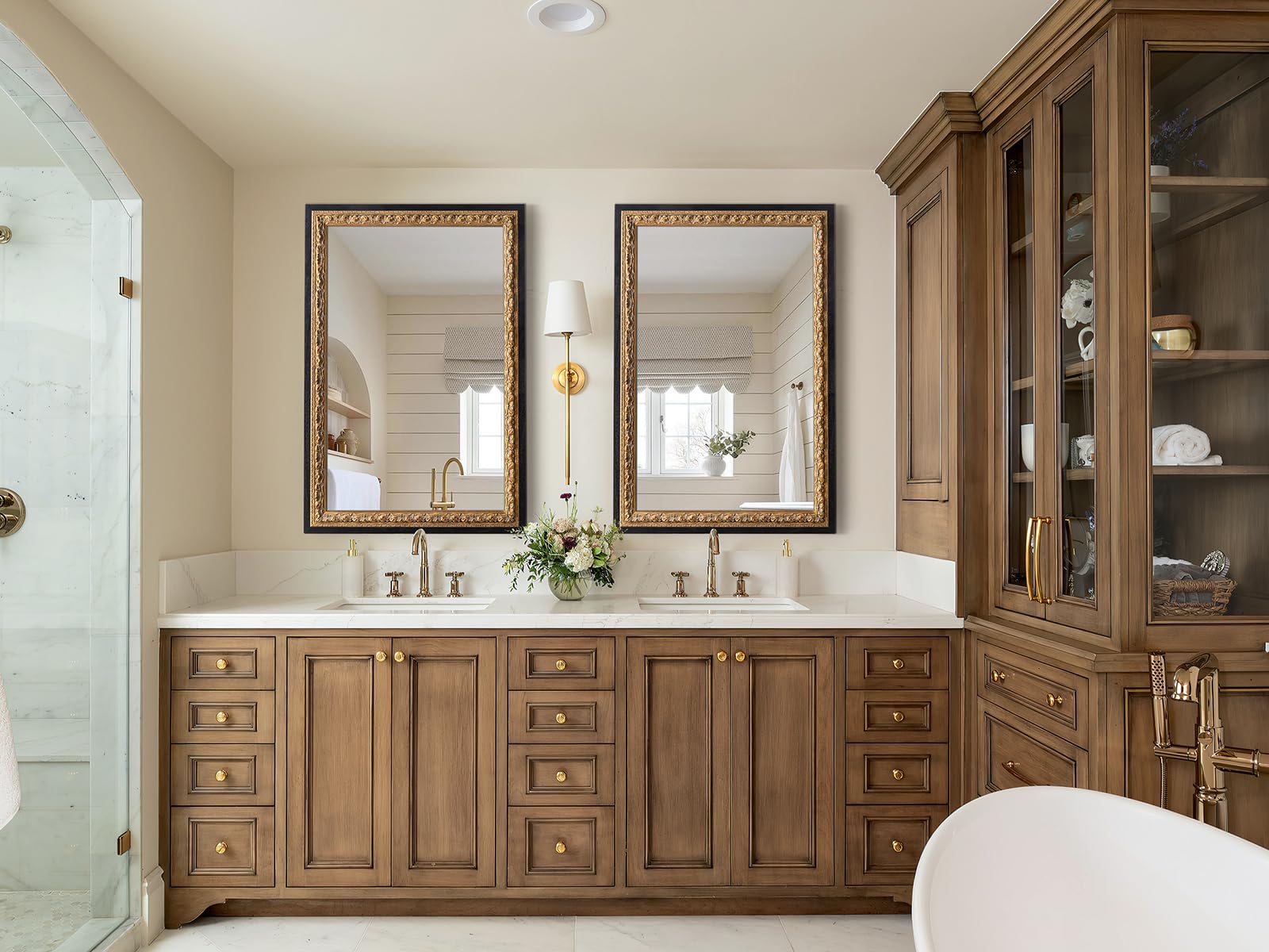 Amazon.com: Bathroom Mirrors for Over Sink, Vintage Black and Gold