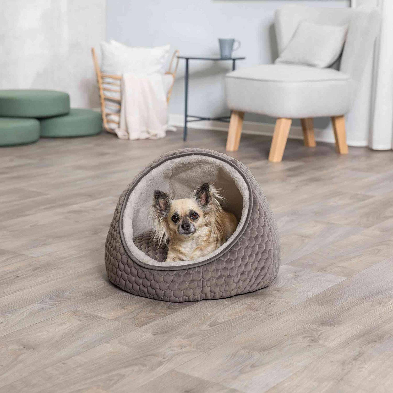 TRIXIE 36357 jaskinia Livia, ø 45 × 33 cm, kolor taupe/kremowy