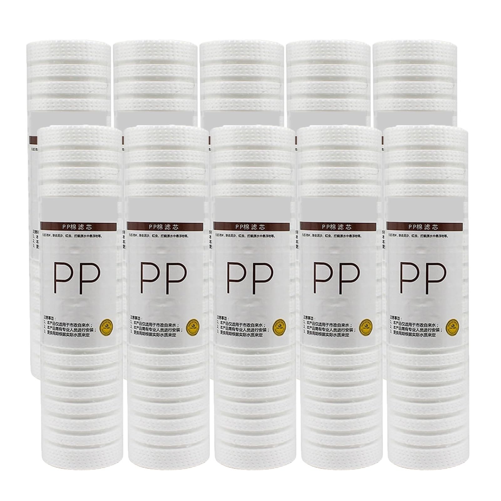 1/5 Mikron Sedimentfilter für das ganze Haus, 10 x 2,5 gerillte PP-Baumwoll-Wasserfilter, 10-teiliger Kartuschenersatz, für Brunnenwasser(5 micron)