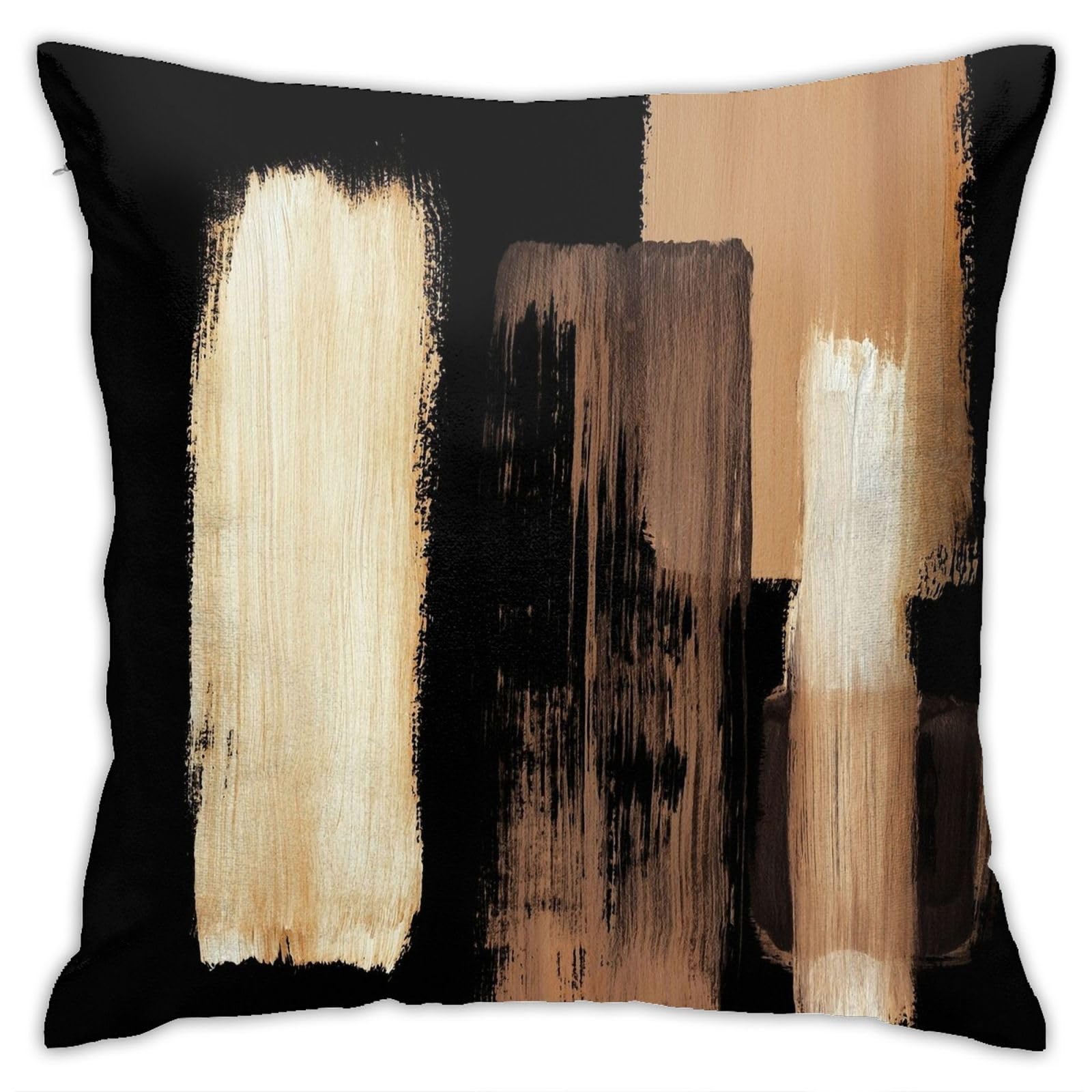 Black Brown Throw Pillow Covers 18"X18" Cozy Velvet Square Throw Pillowcases Home Decor For Bed Couch Sofa Living Room Cushion Cover